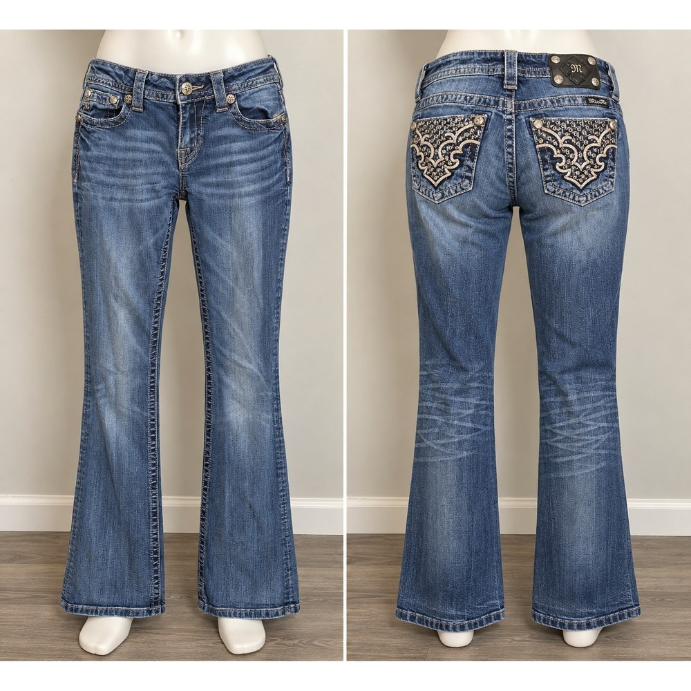 Miss Me Jeans Womens 28 Bootcut Western Cowgirl Cowboy Country Rhinestone Y2K